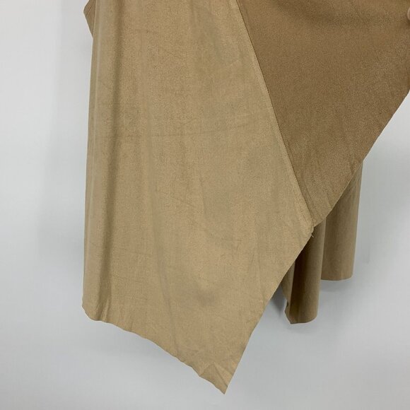 Signature Studio Vest Tan Faux Suede Sleeveless Open Front - Picture 4 of 9